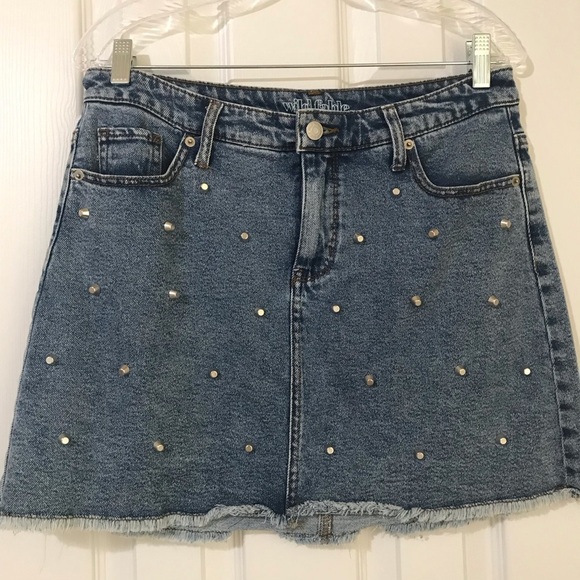 Wild Fable Blue Embellished A-Line Mini Skirt - Picture 7 of 7